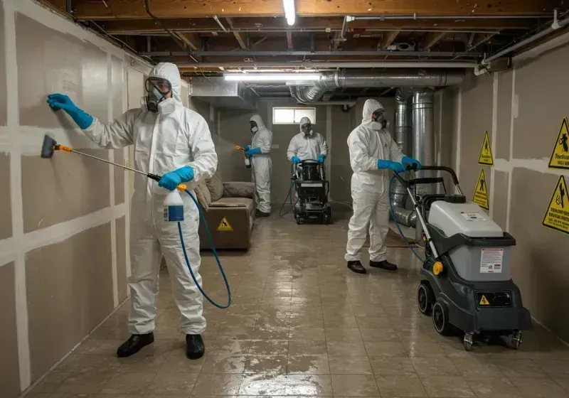 Basement Moisture Removal and Structural Drying process in Abita Springs, LA